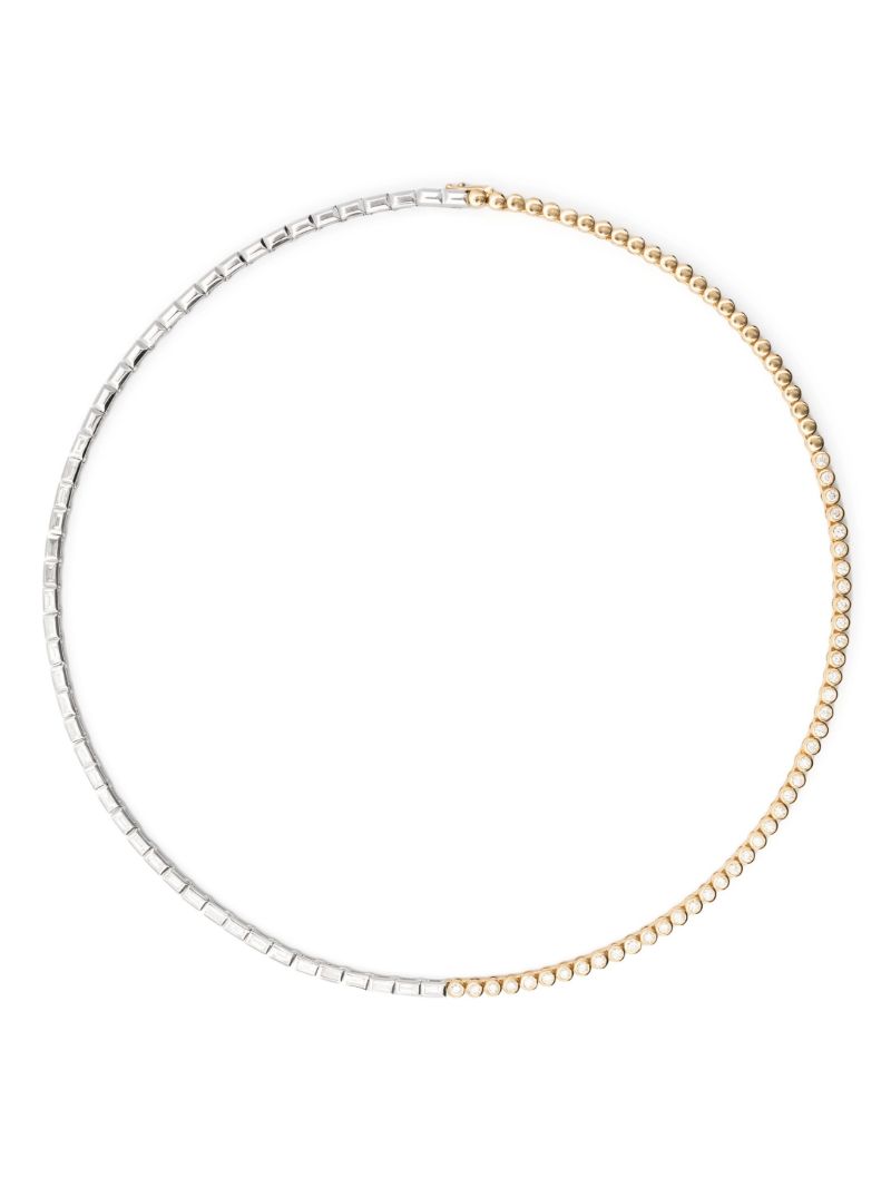 18k Yellow and White Gold Collier RiviÃ_x0083_Â¨re Diamond Necklace