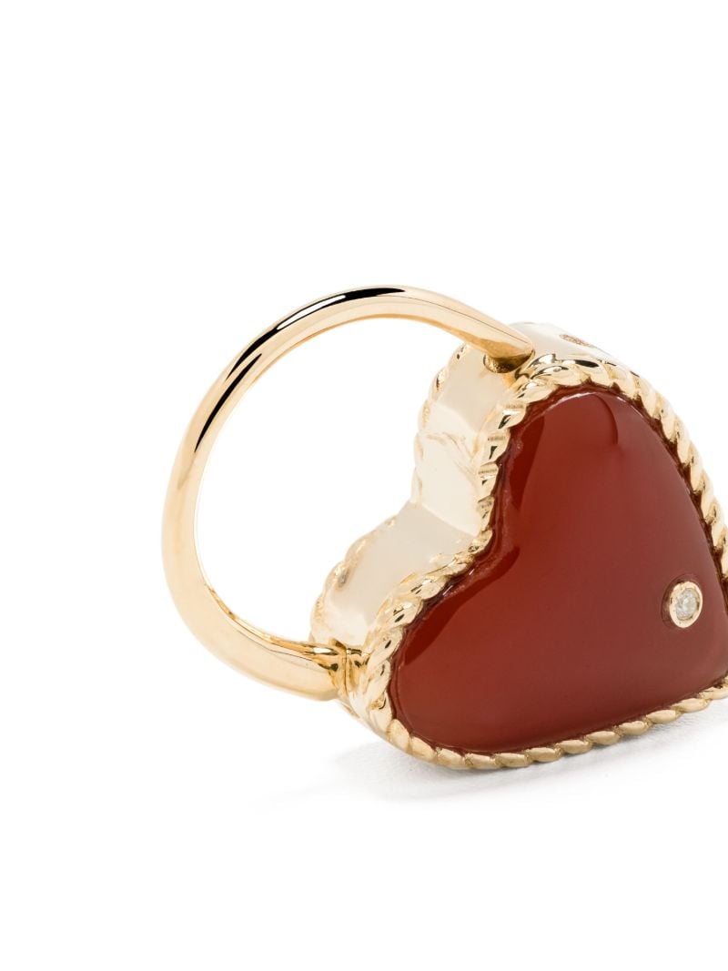 9k Gold Creole Cadenas Coeur Agate Single Drop Earring