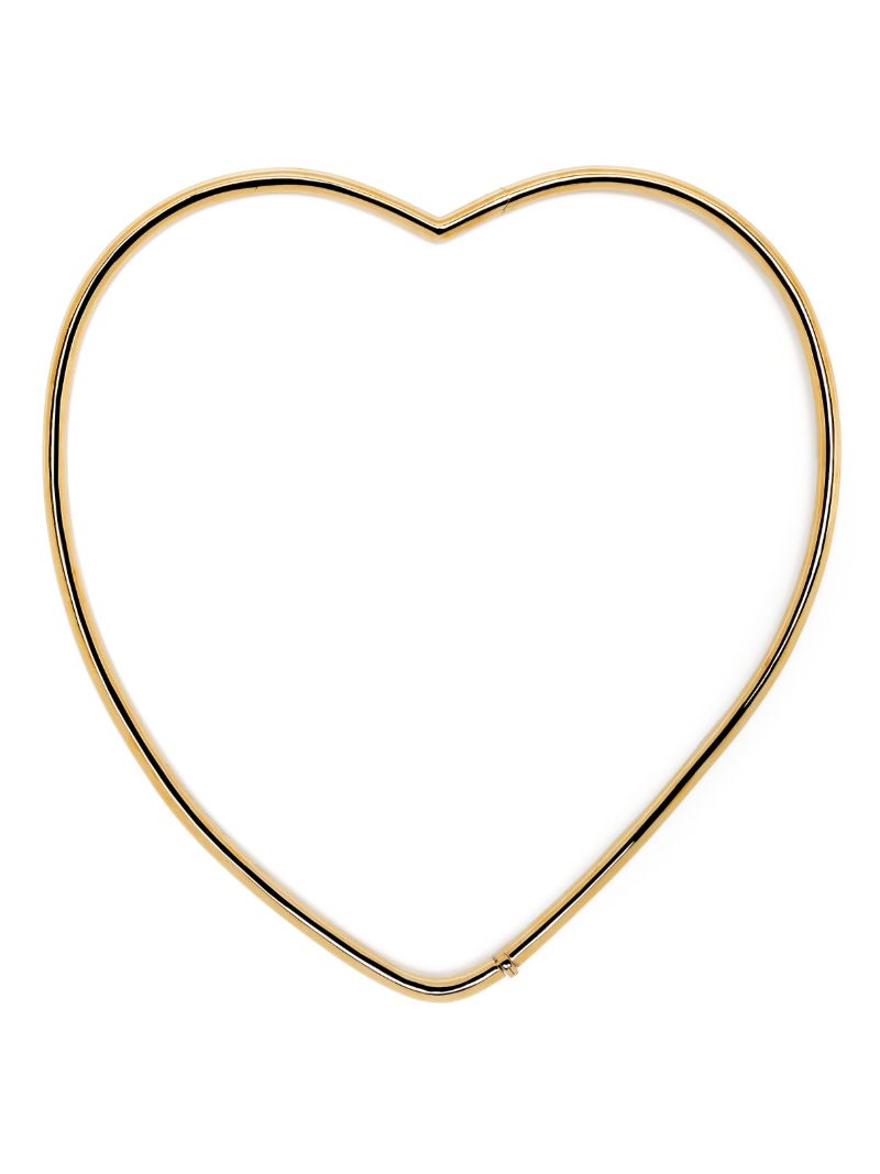 9k Yellow Gold Collier Torque Coeur Lisse Necklace