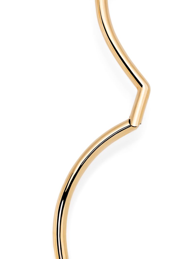 9k Yellow Gold Collier Torque Coeur Lisse Necklace
