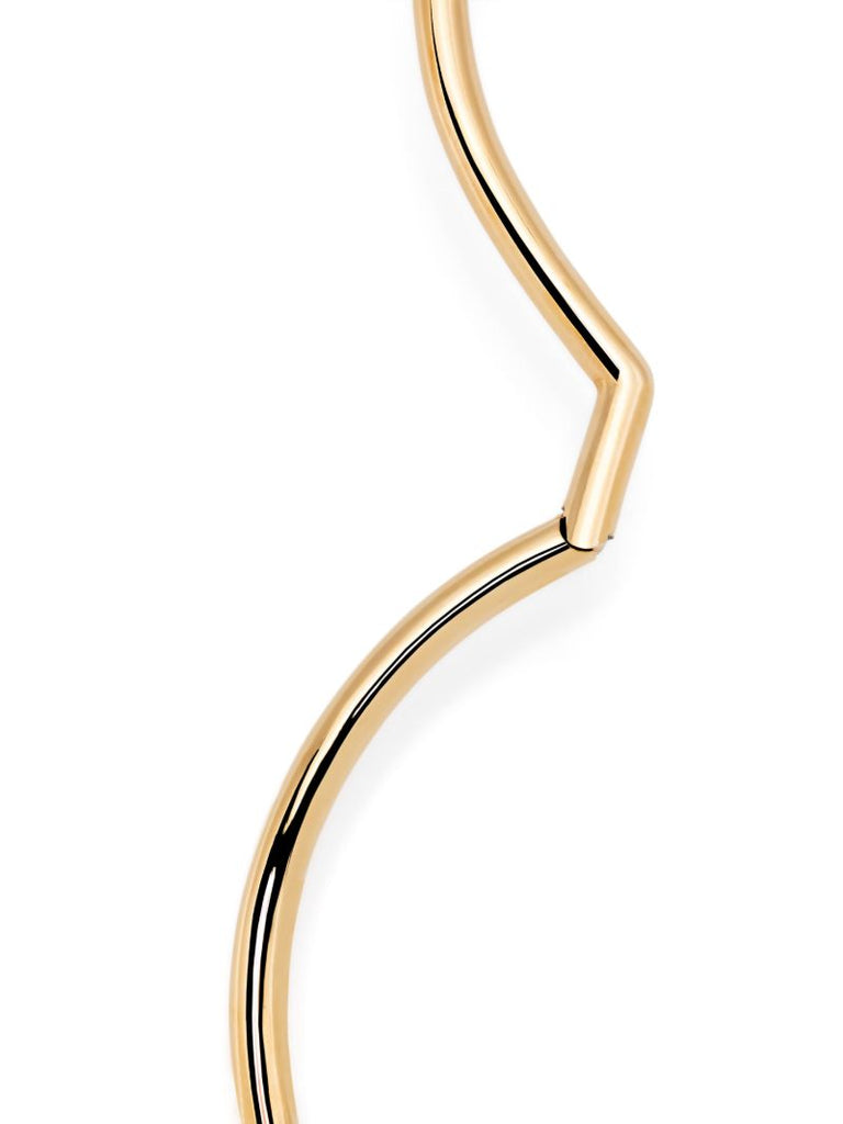9k Yellow Gold Collier Torque Coeur Lisse Necklace