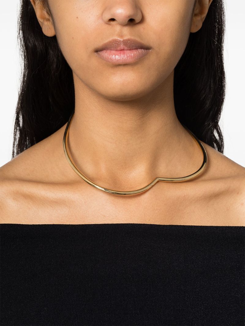 9k Yellow Gold Collier Torque Coeur Lisse Necklace