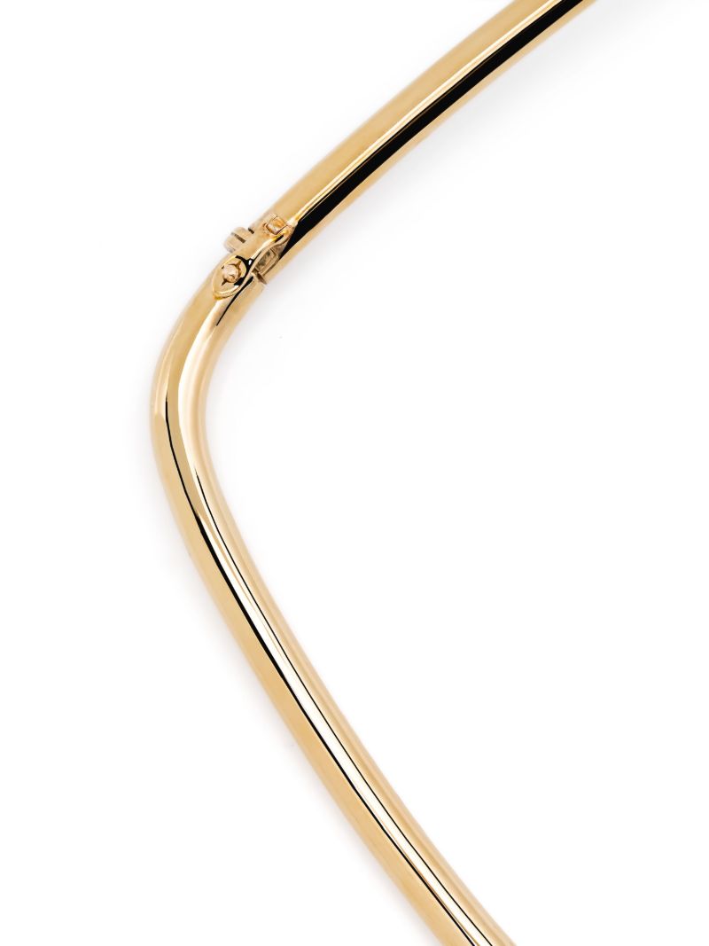 9k Yellow Gold Collier Torque Coeur Lisse Necklace