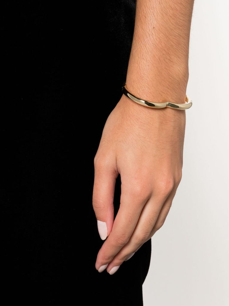9k Yellow Gold Jonc Coeuer Lisse Bracelet