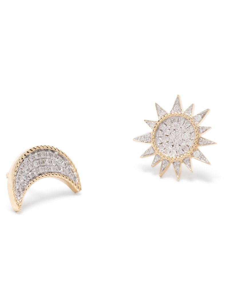 18k Yellow Gold Soleil & Lune Diamond Stud Earrings