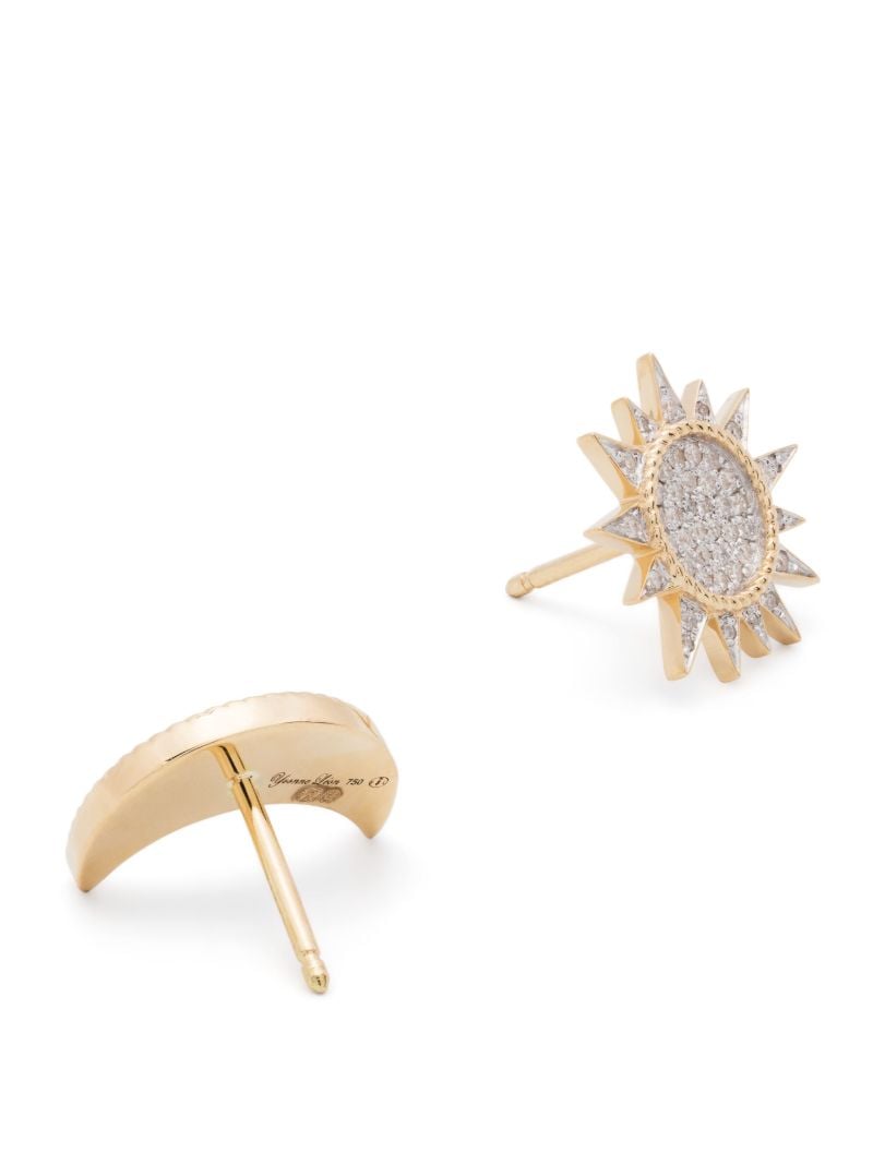 18k Yellow Gold Soleil & Lune Diamond Stud Earrings