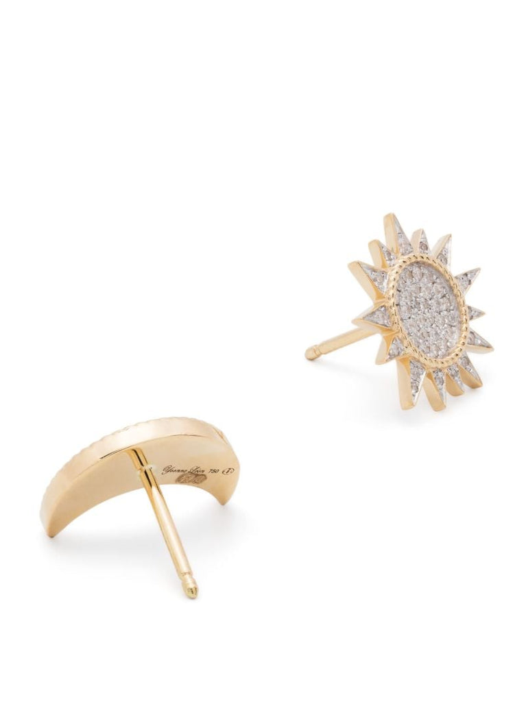 18k Yellow Gold Soleil & Lune Diamond Stud Earrings