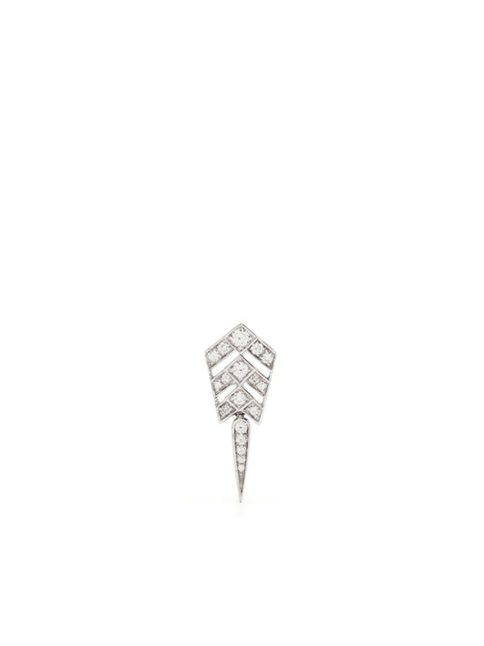 Sterling Silver Stairway Diamond Single Drop Earring