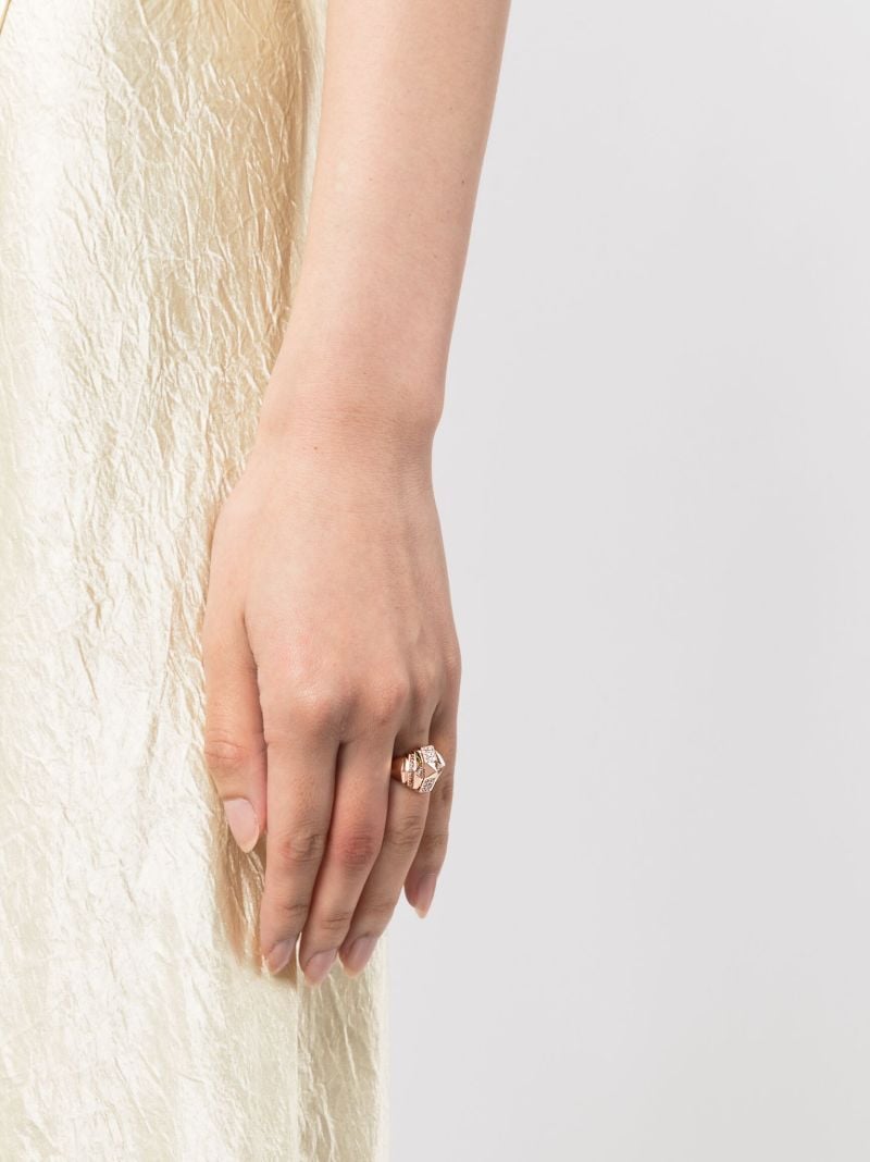 18k Rose Gold Mini Rockaway Pyramid Diamond Ring