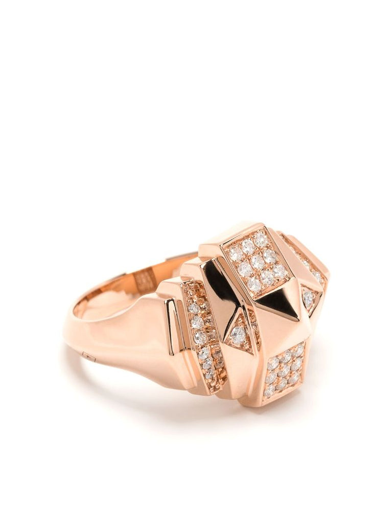18k Rose Gold Mini Rockaway Pyramid Diamond Ring