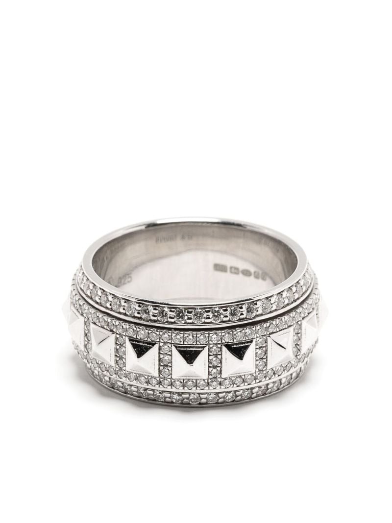 Sterling Silver Rockaway Spinner Diamond Ring
