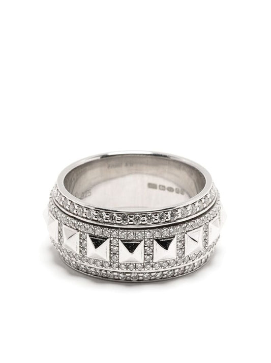 Sterling Silver Rockaway Spinner Diamond Ring