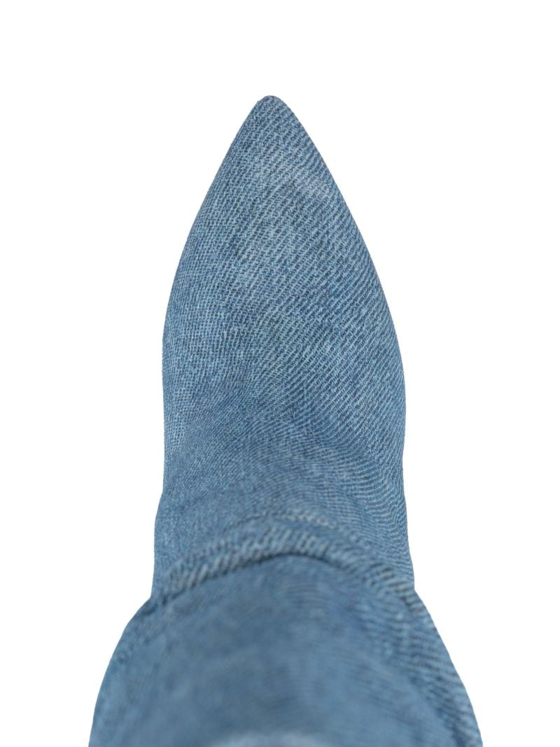 Blue 85 Pointed-toe Denim Boots