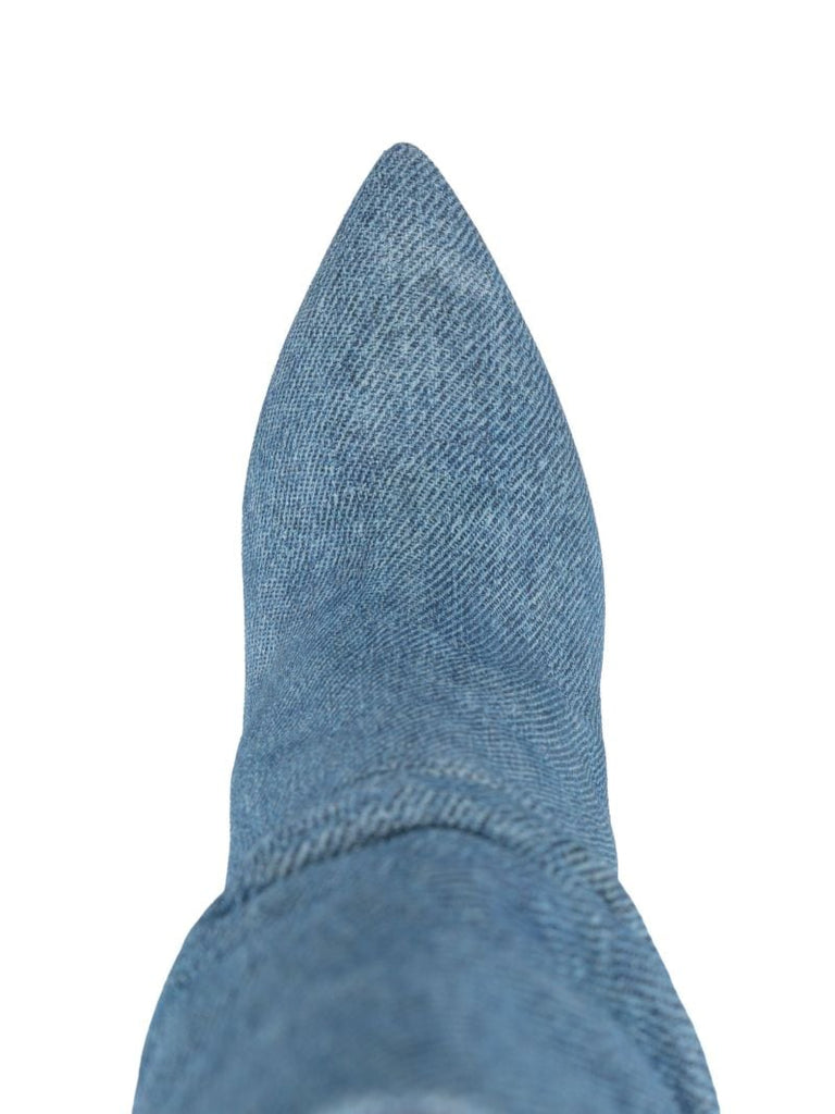Blue 85 Pointed-toe Denim Boots