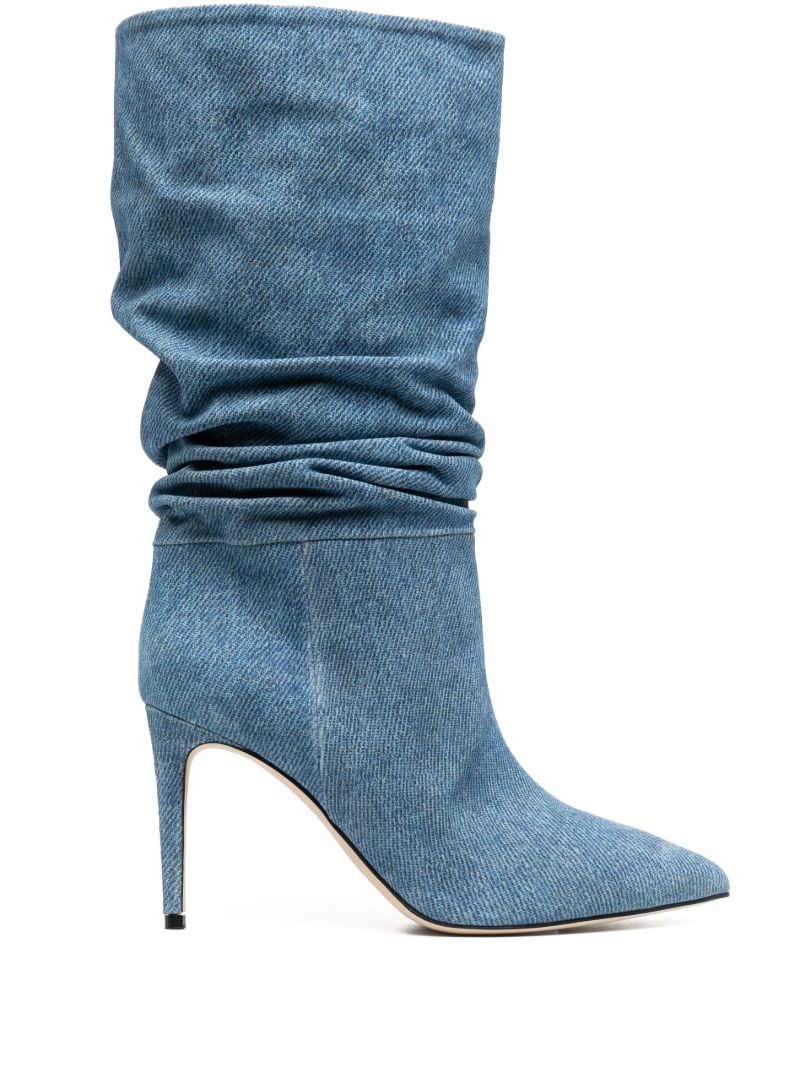Blue 85 Pointed-toe Denim Boots