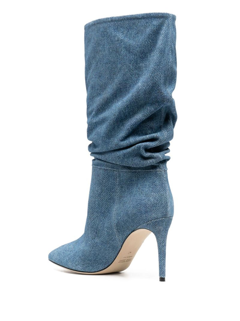 Blue 85 Pointed-toe Denim Boots