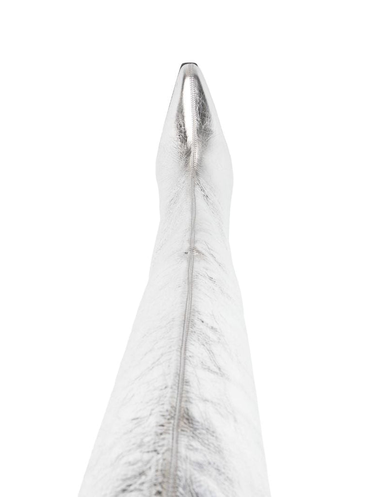 Silver Jane 100mm Metallic Knee-high Boots