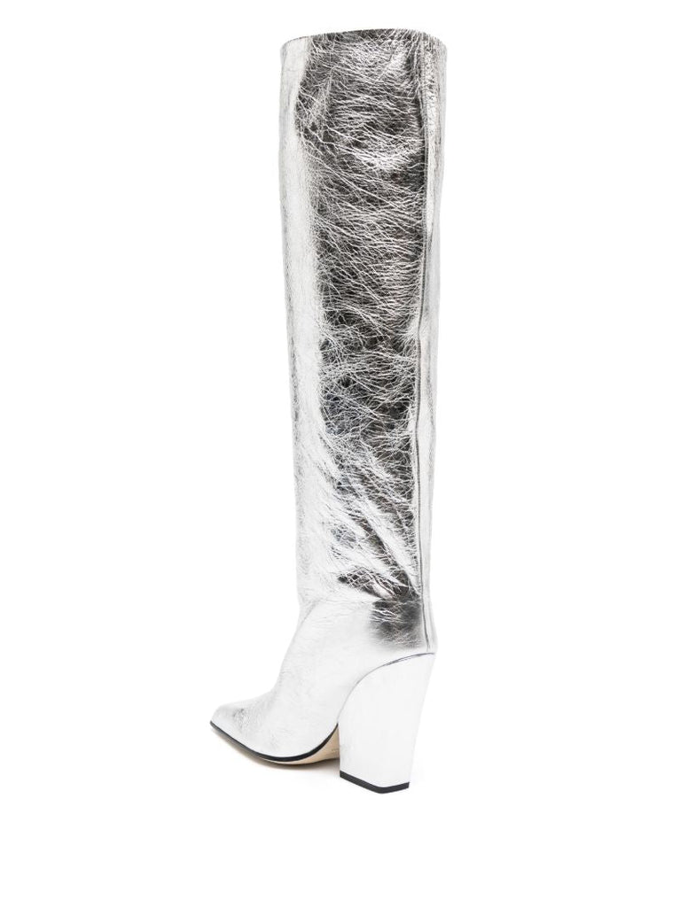 Silver Jane 100mm Metallic Knee-high Boots