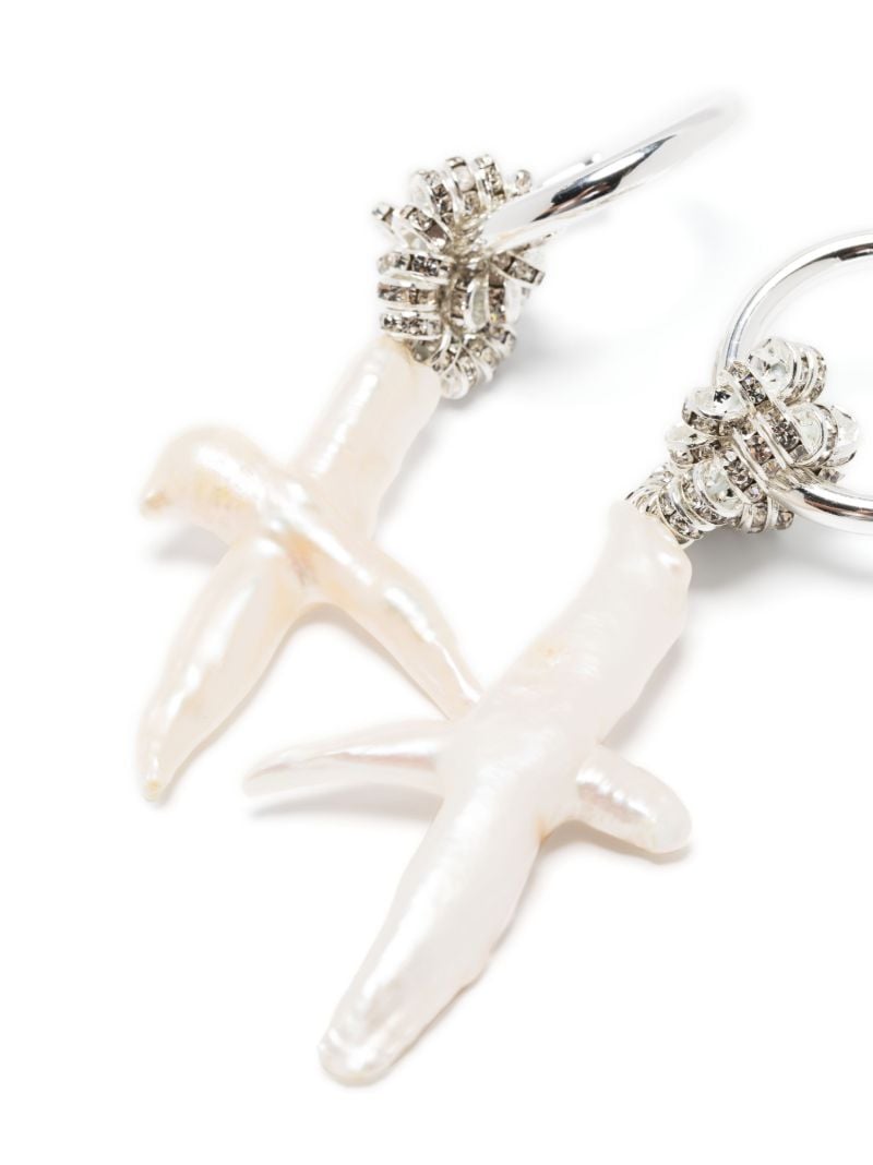 Silver-tone Crystal Pearl Drop Earrings