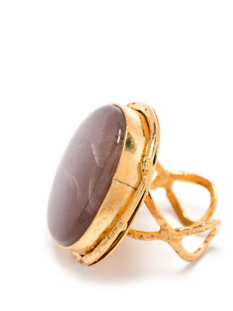 Gold-tone Macaron Moonstone Ring