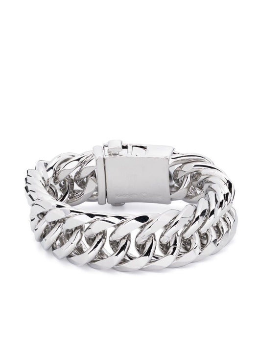 Silver-tone Curb Chain Bracelet