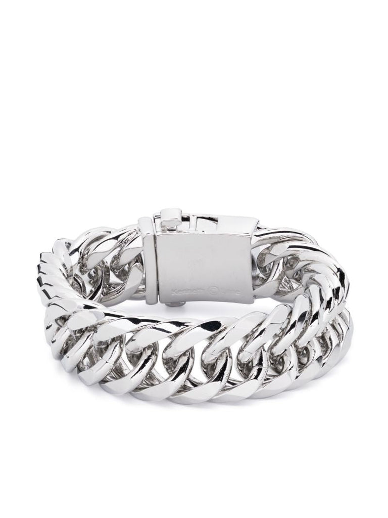 Silver-tone Curb Chain Bracelet
