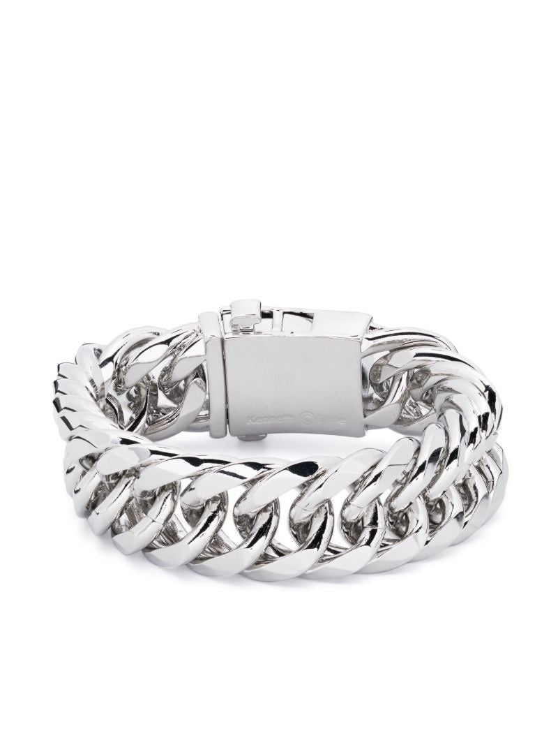Silver-tone Curb Chain Bracelet