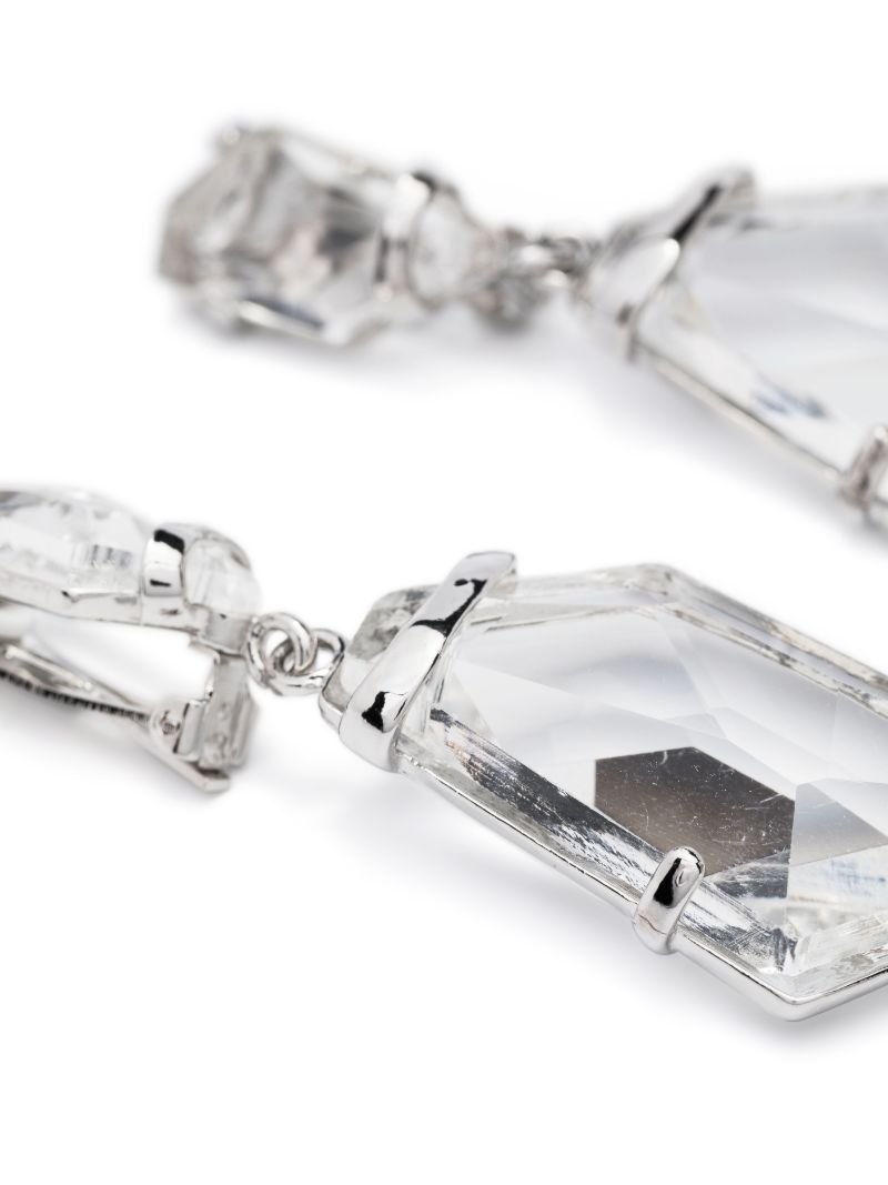 Silver-tone Fancy Crystal Drop Clip-on Earrings
