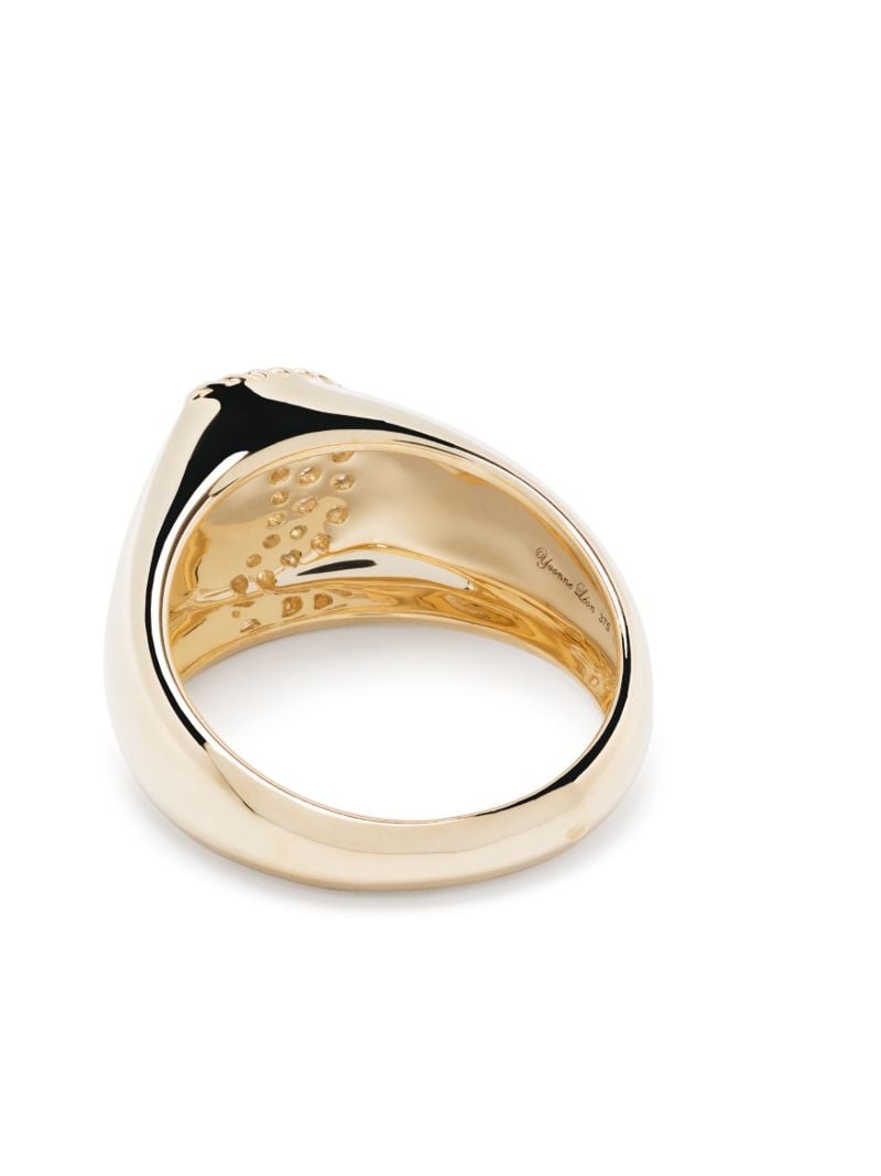9k Yellow Gold Chevaliere Lune Diamond Ring