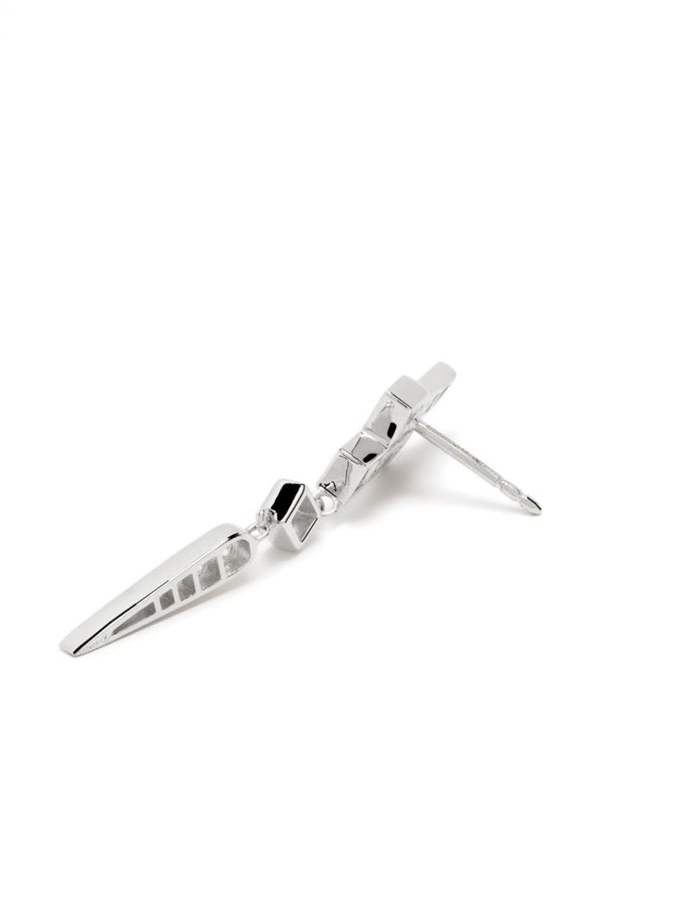 Sterling Silver Stairway Wings Diamond Single Drop Earring