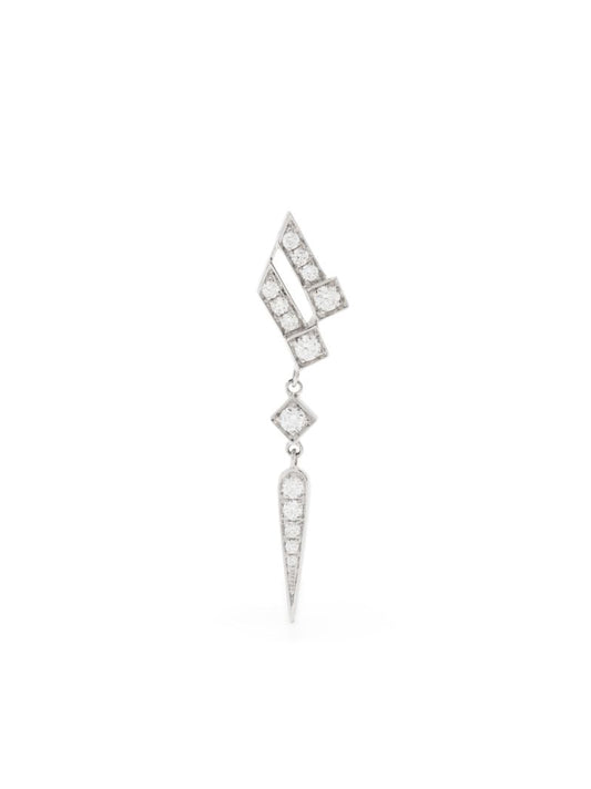 Sterling Silver Stairway Wings Diamond Single Drop Earring