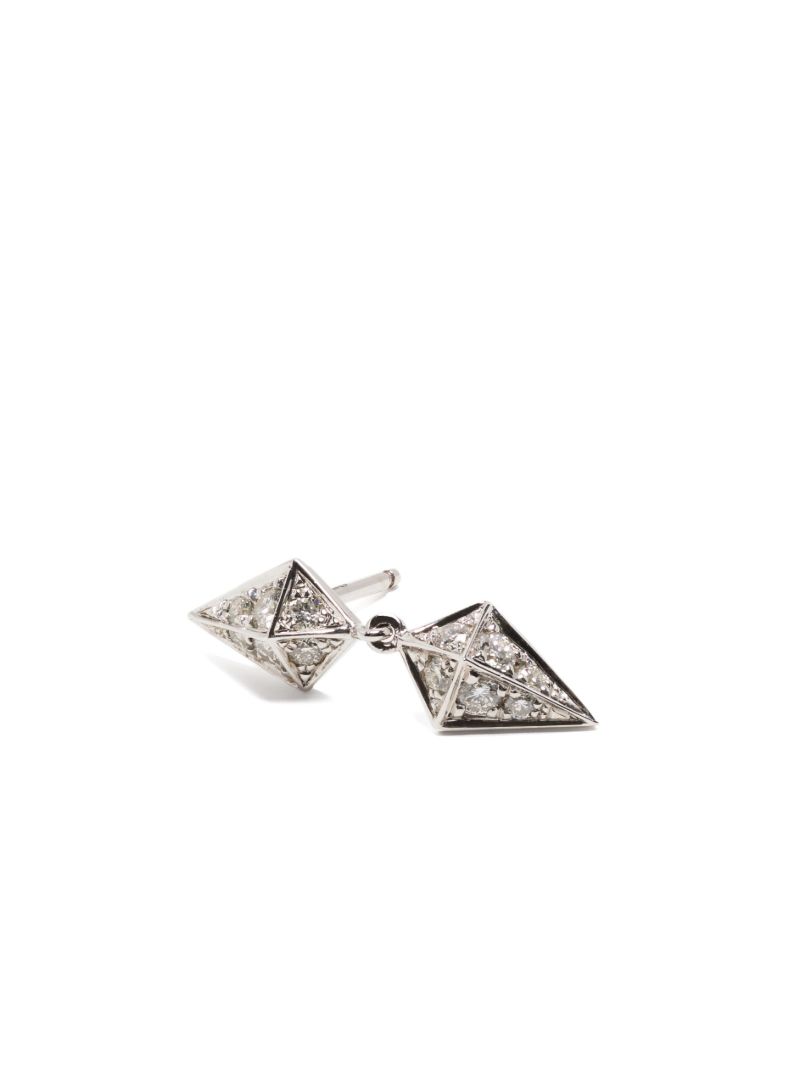 Sterling Silver Rockaway Diamond Single Drop Earring