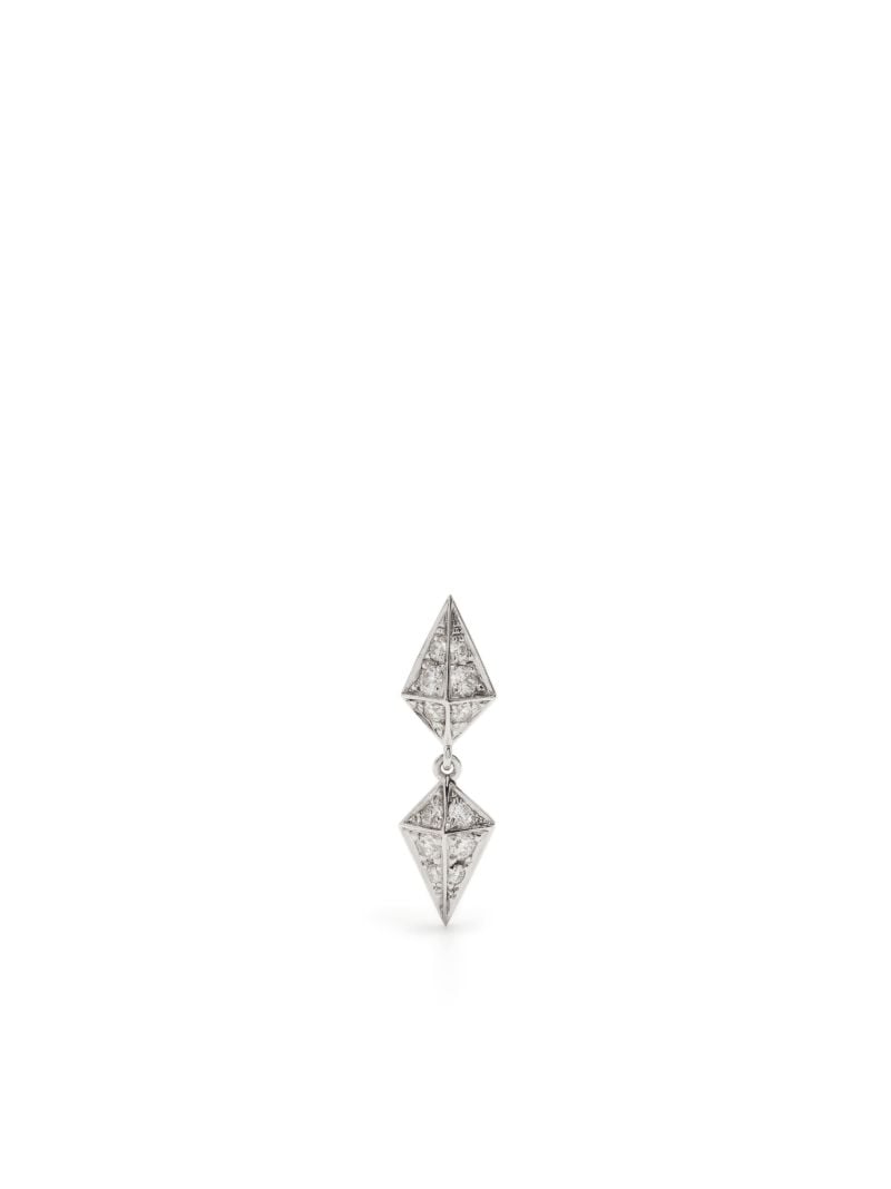 Sterling Silver Rockaway Diamond Single Drop Earring