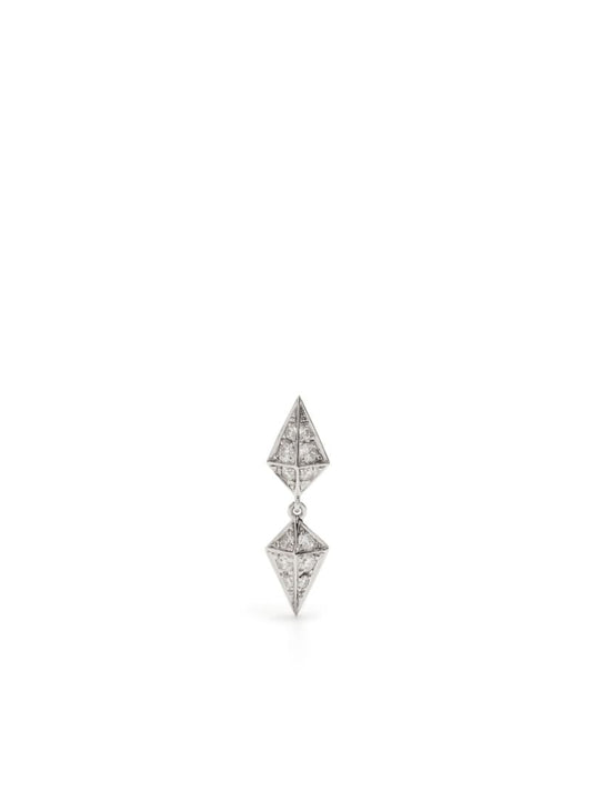 Sterling Silver Rockaway Diamond Single Drop Earring