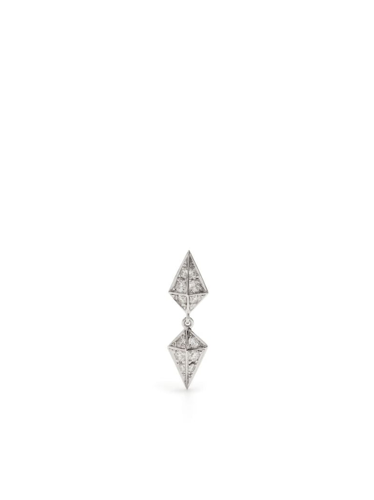 Sterling Silver Rockaway Diamond Single Drop Earring