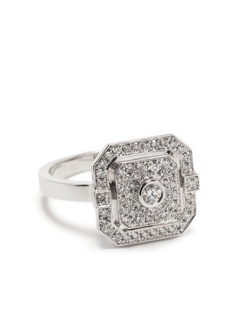 Sterling Silver Mini Skyway Diamond Ring