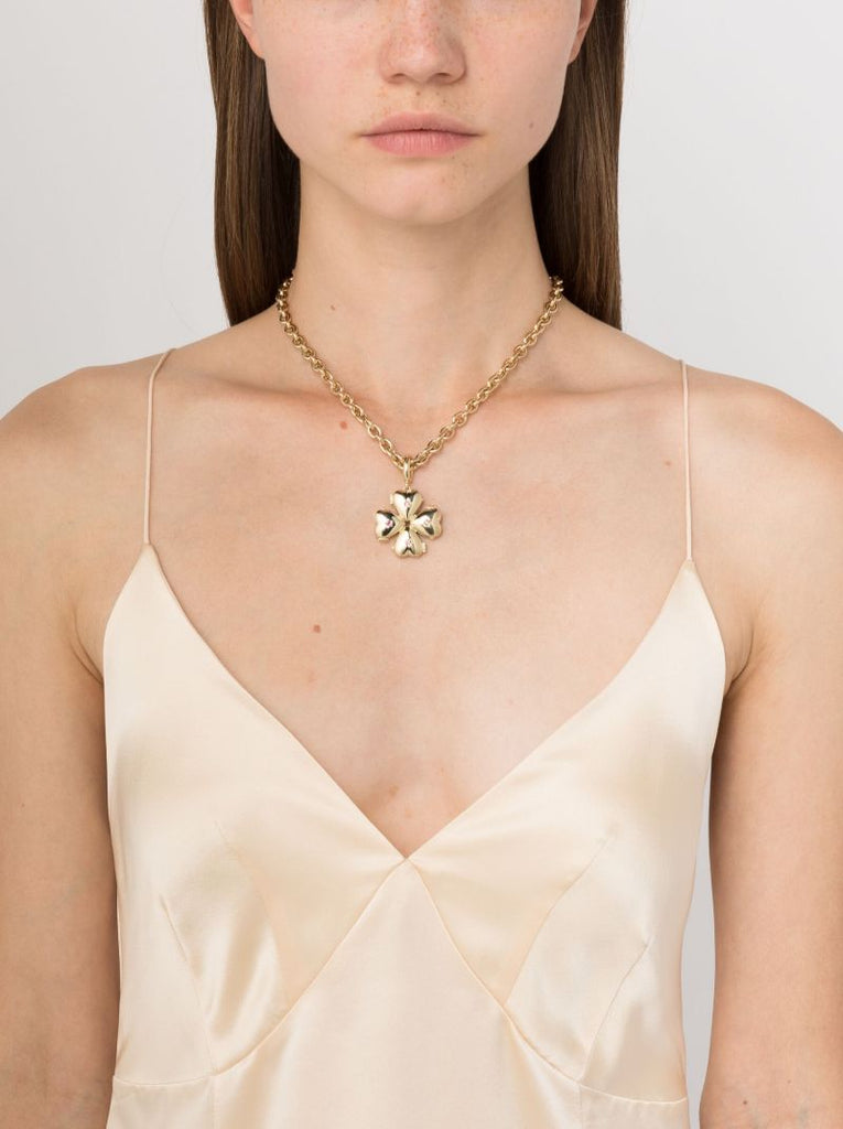 14k Yellow Gold Crystal Necklace