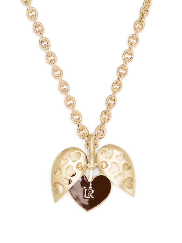 14k Yellow Gold Enamel Necklace