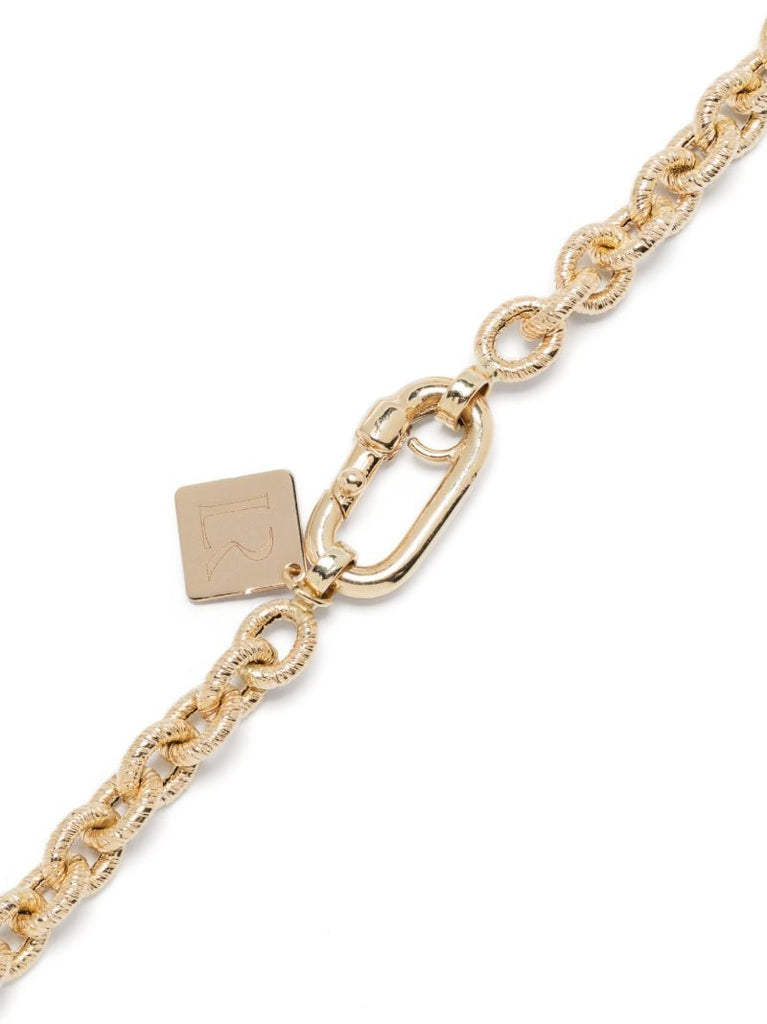 14k Yellow Gold Enamel Necklace