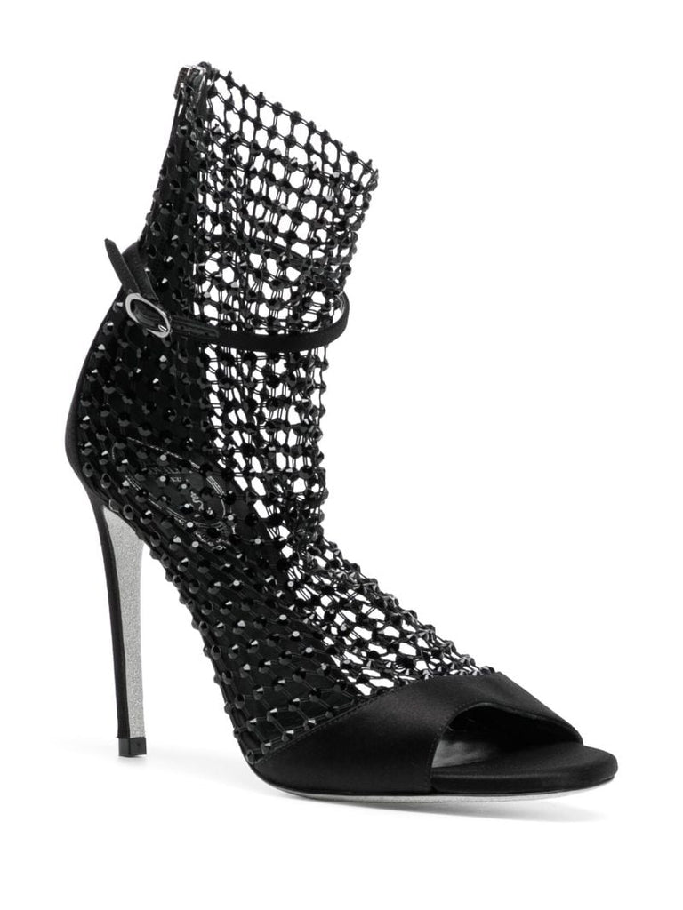 Black Galaxia 100 Crystal Embellished Sandals