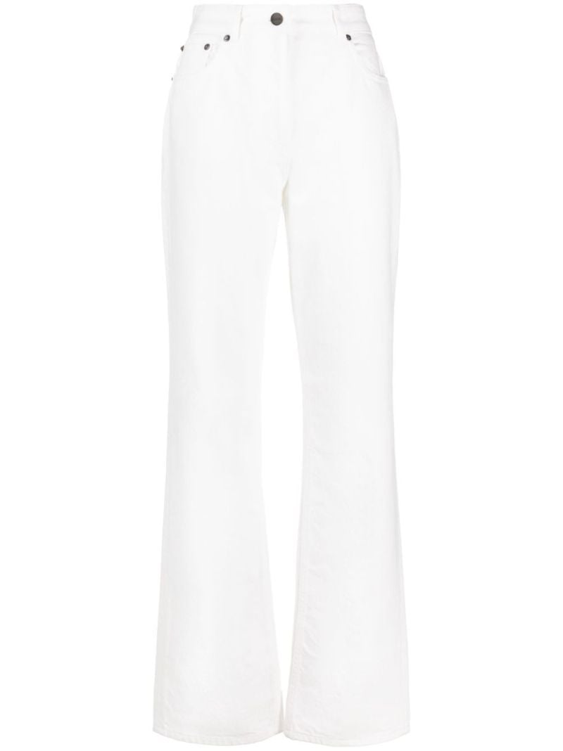 White High-rise Straight-leg Jeans