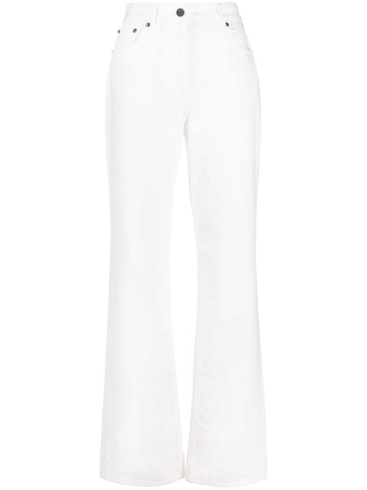 White High-rise Straight-leg Jeans