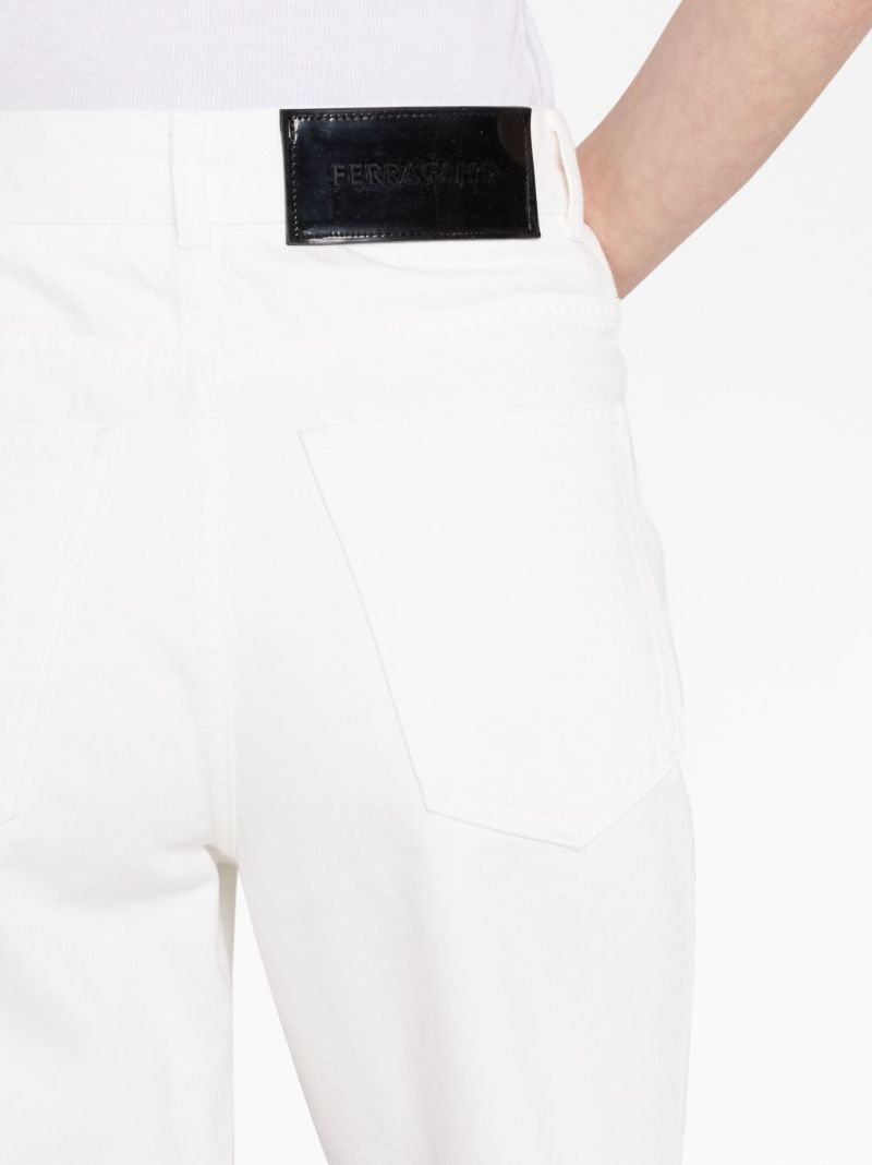 White High-rise Straight-leg Jeans