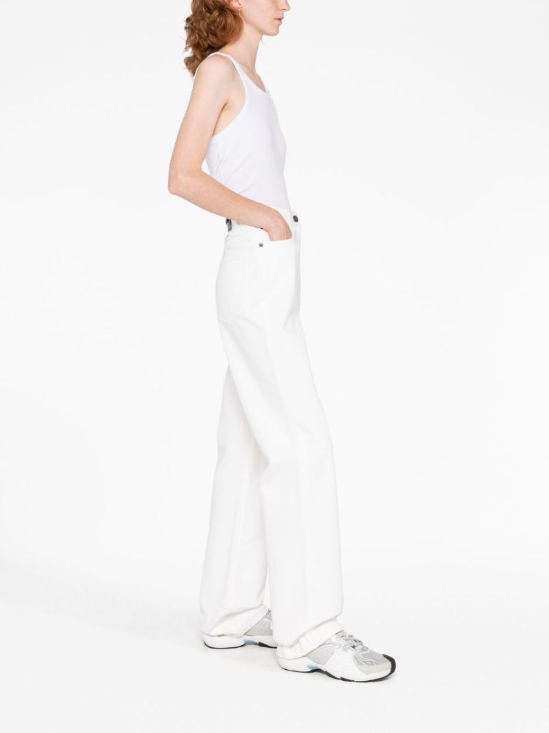 White High-rise Straight-leg Jeans