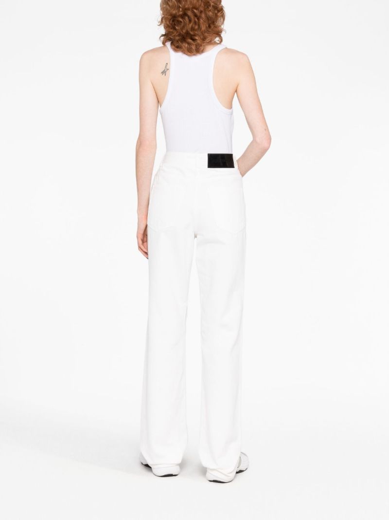 White High-rise Straight-leg Jeans