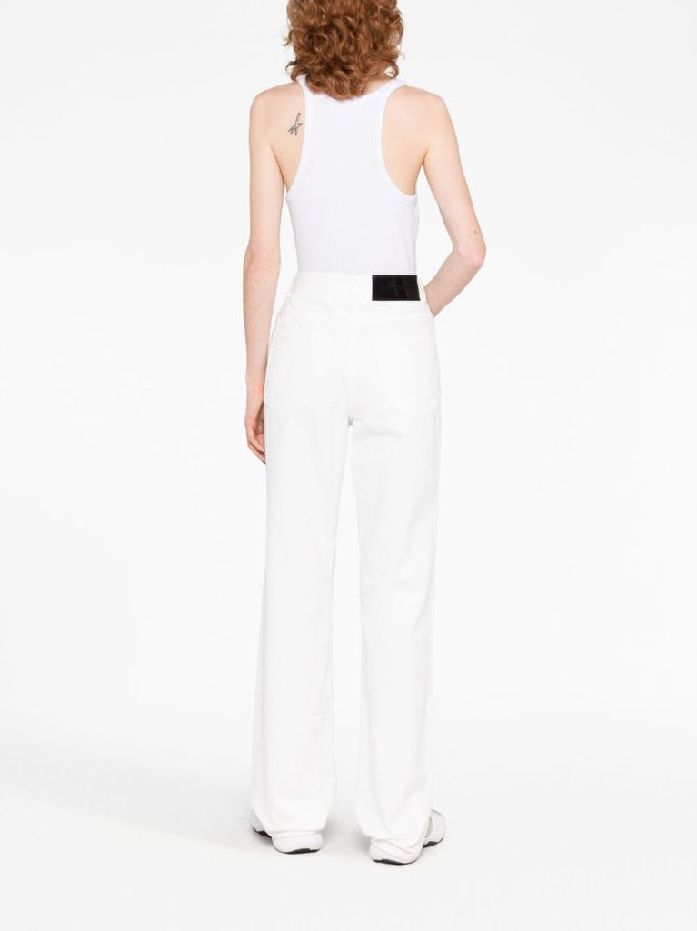 White High-rise Straight-leg Jeans