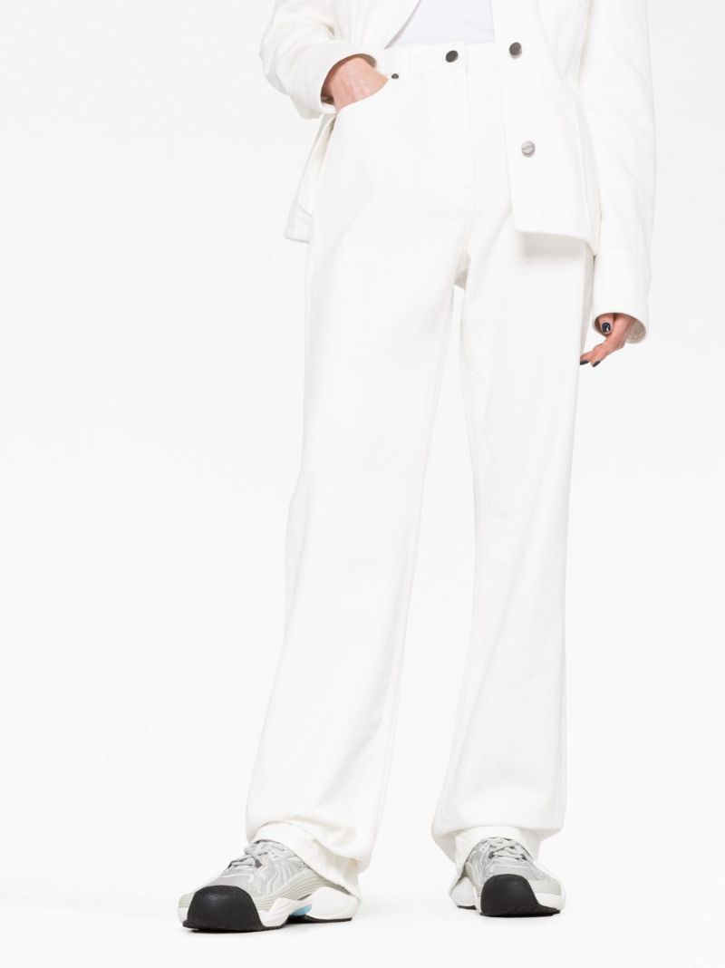 White High-rise Straight-leg Jeans