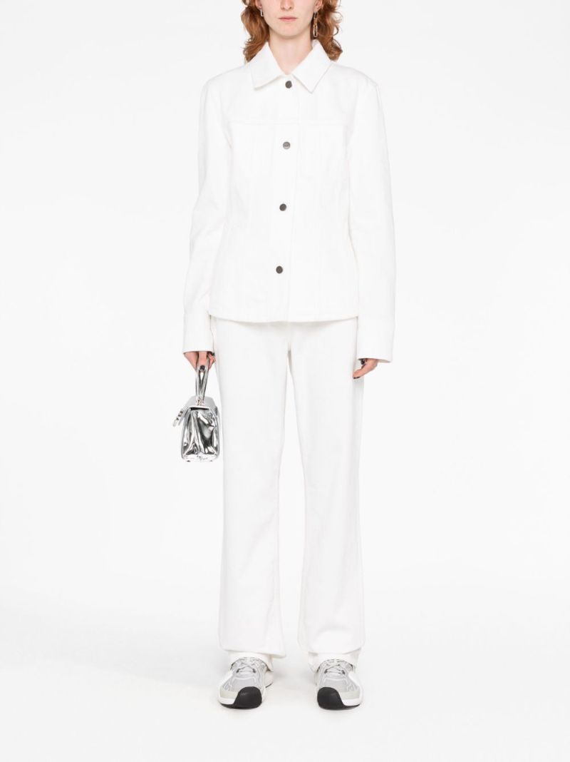 White High-rise Straight-leg Jeans