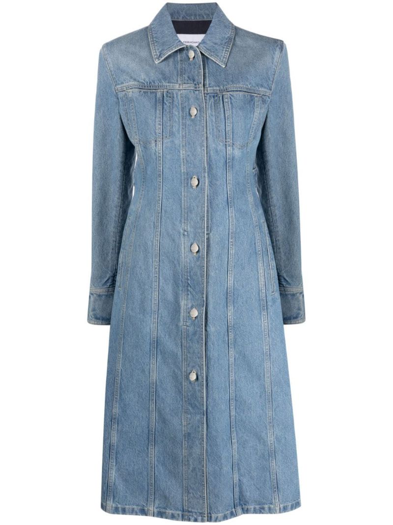 Blue Denim Midi Dress