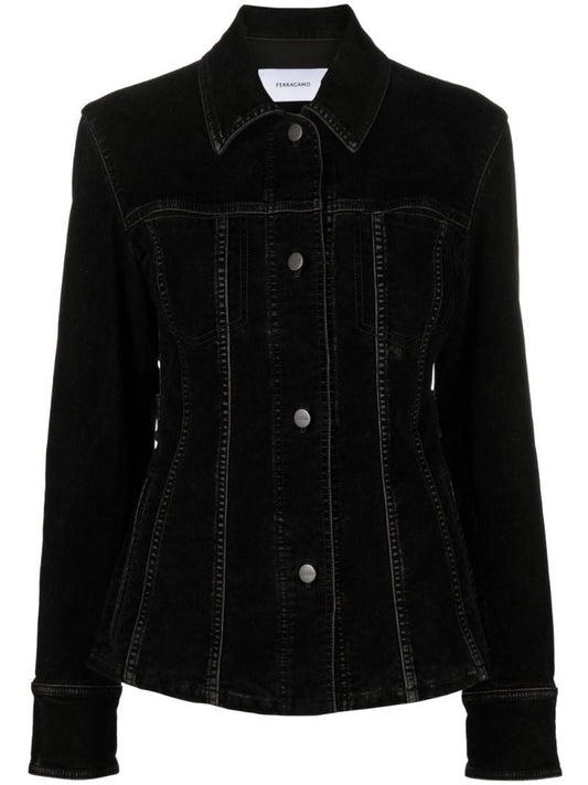 Black Velvet Trucker Jacket